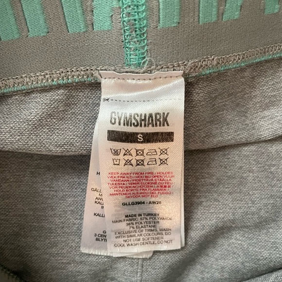 Gymshark Flex Gray and Teal Workout Training Leggings Tights Small - Picture 3 of 4